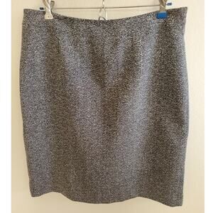Tweed Charcoal Gray White Pencil Skirt Size 12 Back Zipper Irvine Park